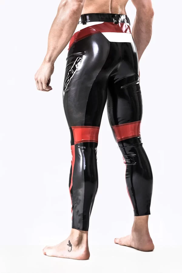 Latex Male Latex Motorcycle Branding Pants