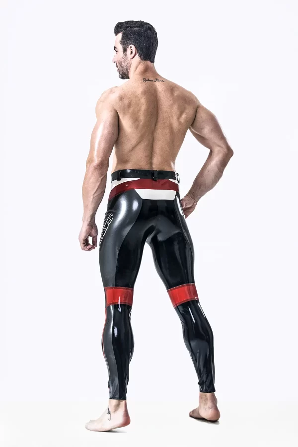 Latex Male Latex Motorcycle Branding Pants