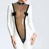 Latex Leotard Style Leggings Suit