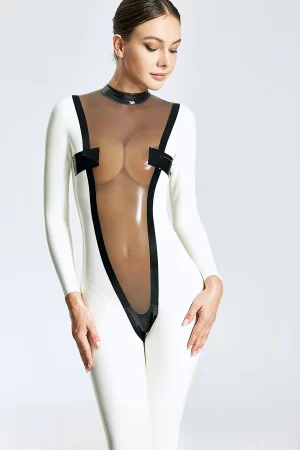 Latex Forme V Profonde Catsuit