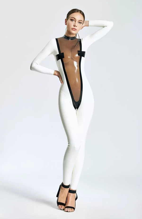 Latex Forme V Profonde Catsuit