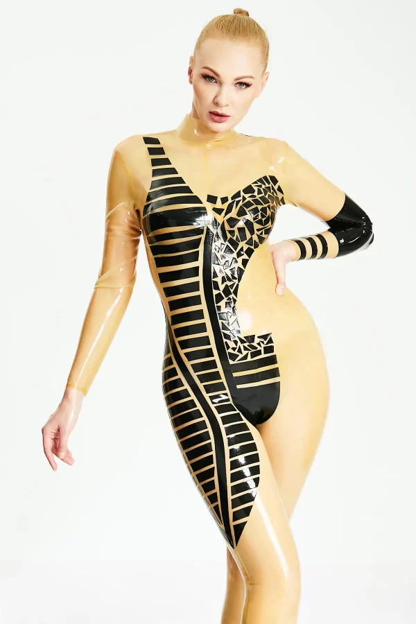 Latex Afro-Zebro Catsuit