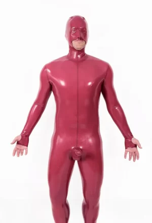 Male Mouth-Entry Gimp Suit with Sheath