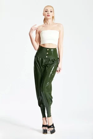 Latex HIgh-Waisted Harem Pants