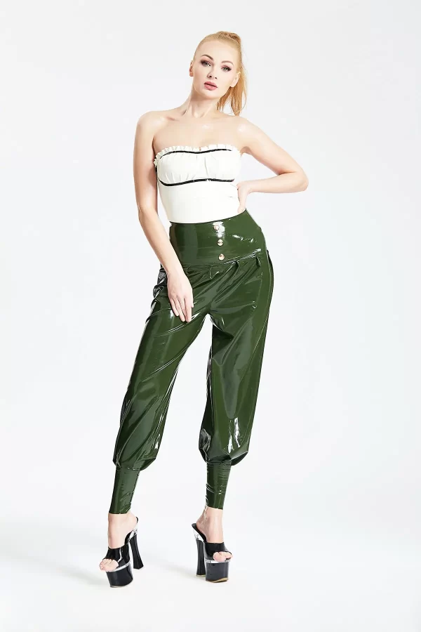 Latex HIgh-Waisted Harem Pants