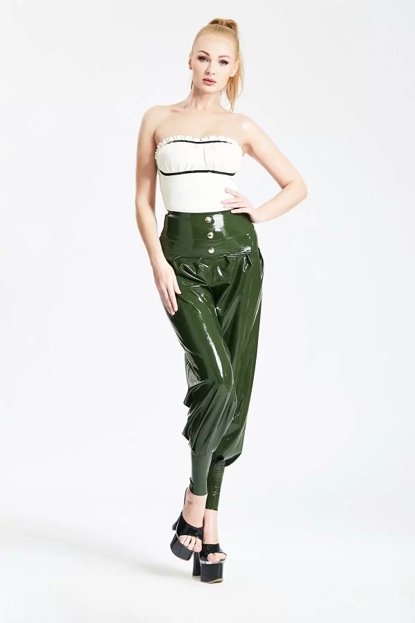 Latex HIgh-Waisted Harem Pants