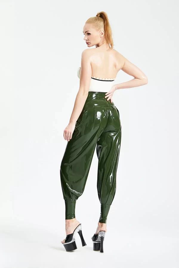 Latex HIgh-Waisted Harem Pants