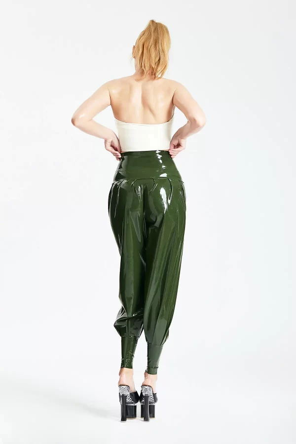 Latex HIgh-Waisted Harem Pants