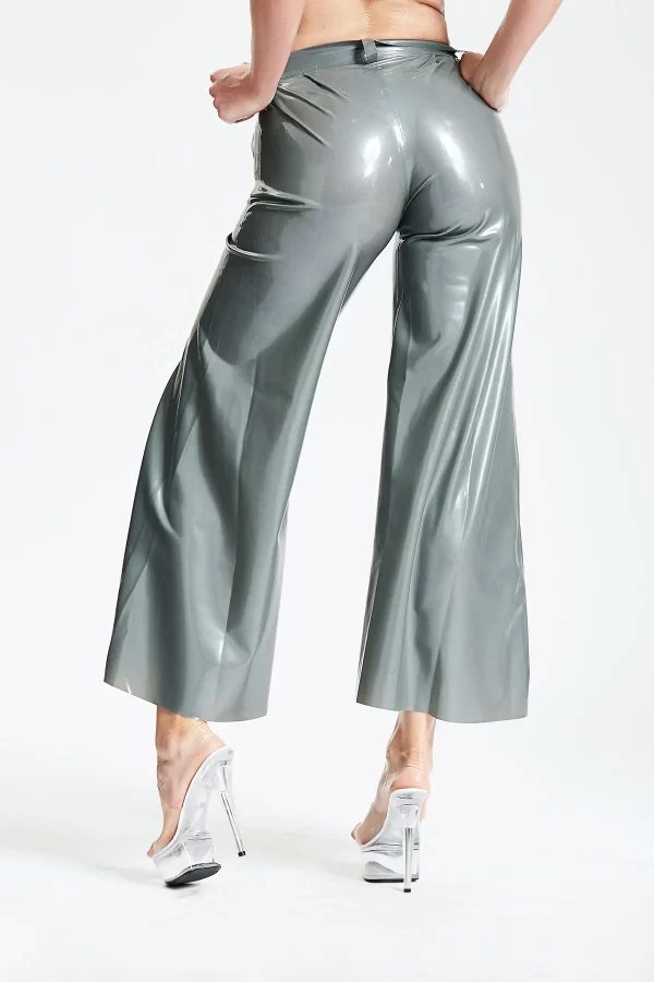 Latex Wide-Flared Pants