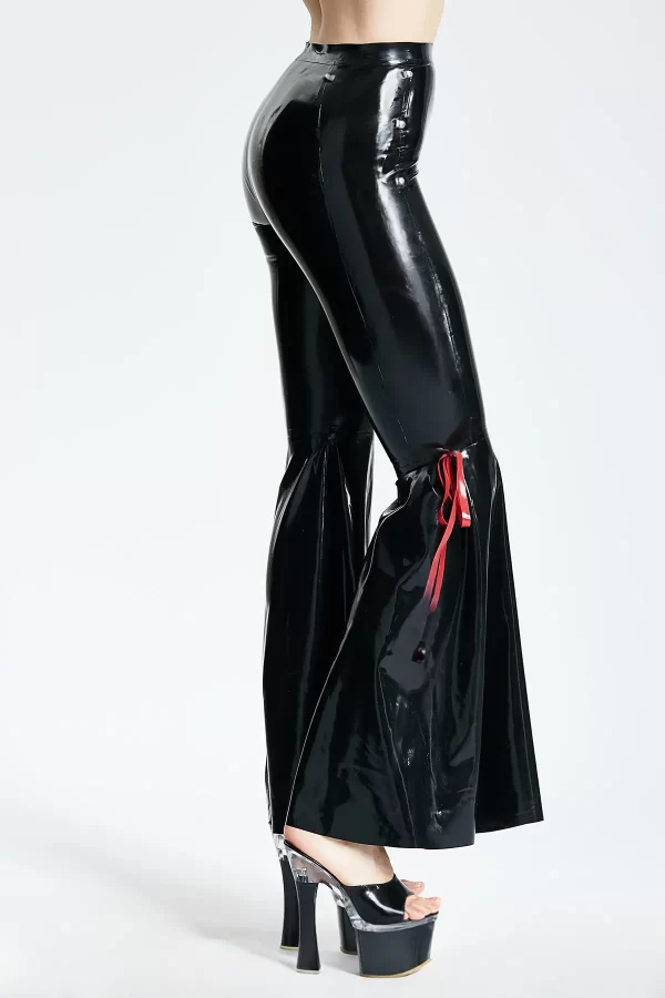 Latex Side-Laced Full-Length Disco Pants