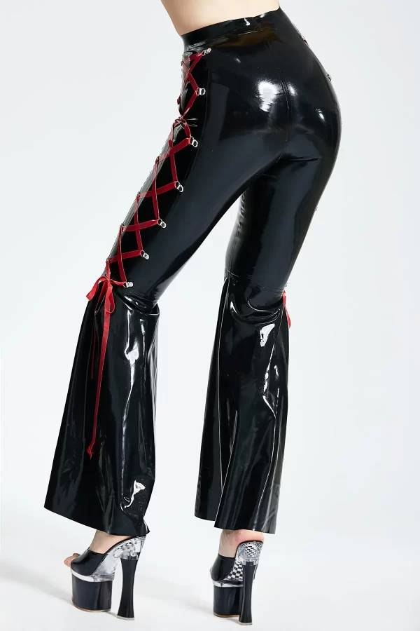 Latex Side-Laced Full-Length Disco Pants