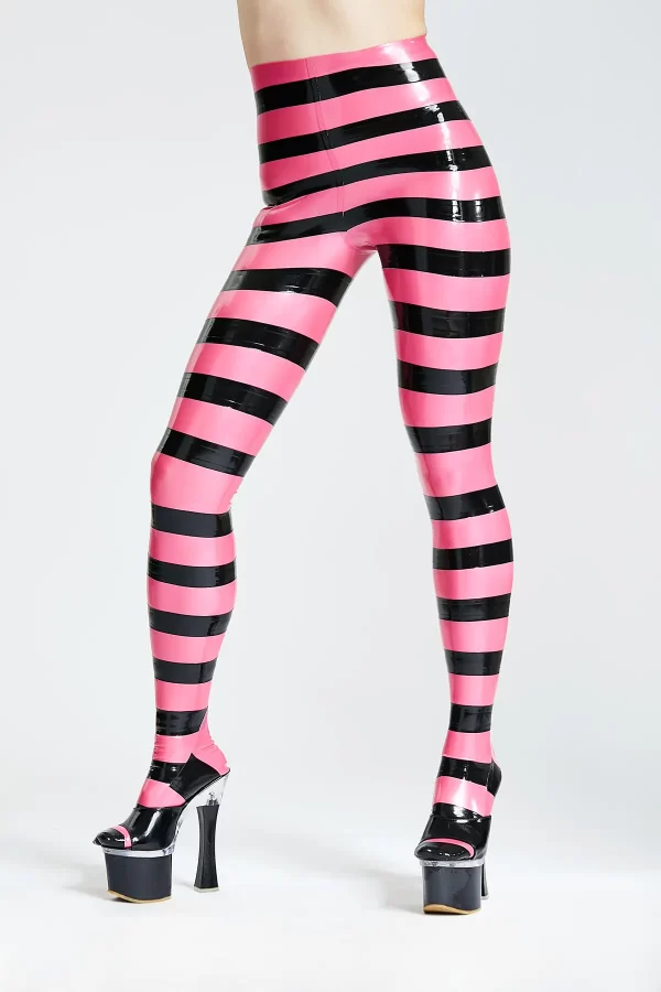 Latex Candy Striped Latex Tights