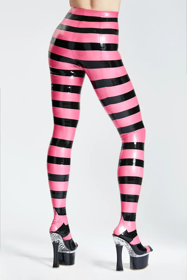 Latex Candy Striped Latex Tights