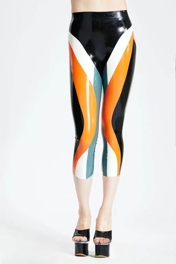 Fashion Glossy Color-Block Leggings