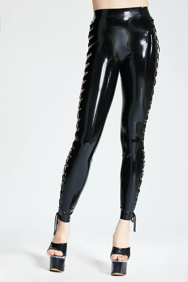 Latex Side-Laced Leggings