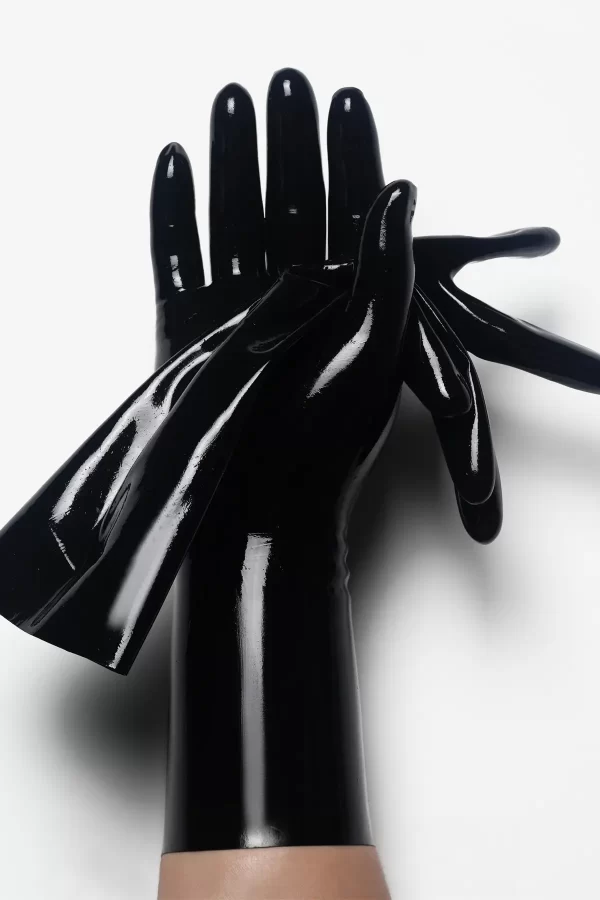 Latex Black Classic Short Molded Gloves