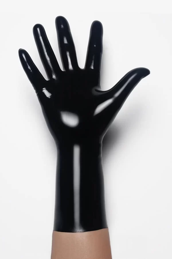 Latex Black Classic Short Molded Gloves