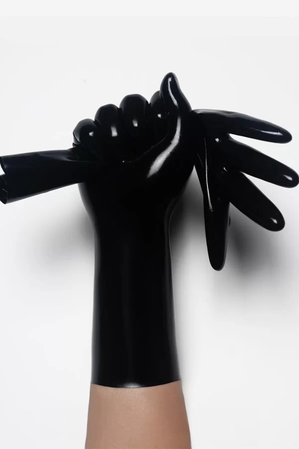 Latex Black Classic Short Molded Gloves