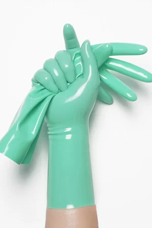 Latex Jade Green Classic Short Molded Gloves