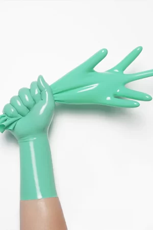 Latex Jade Green Classic Short Molded Gloves