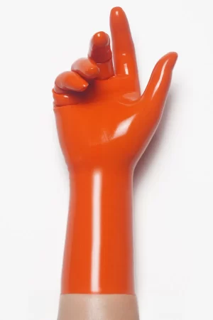 Latex Orange Classic Short Molded Gloves