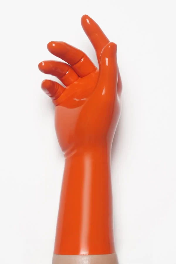 Latex Orange Classic Short Molded Gloves