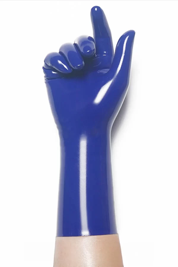 Latex Royal Blue Classic Short Molded Gloves