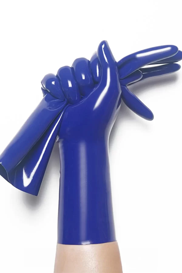 Latex Royal Blue Classic Short Molded Gloves