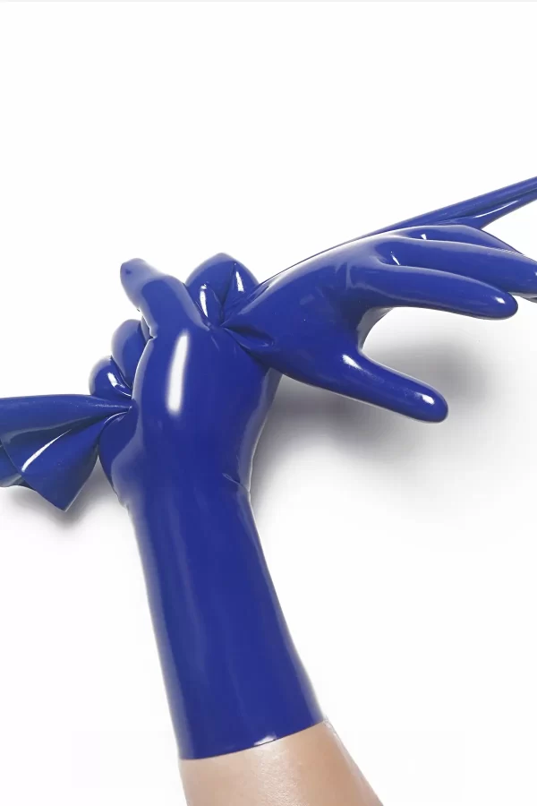 Latex Royal Blue Classic Short Molded Gloves