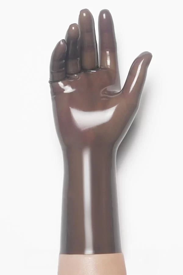 Latex Smoky Black Classic Short Molded Gloves