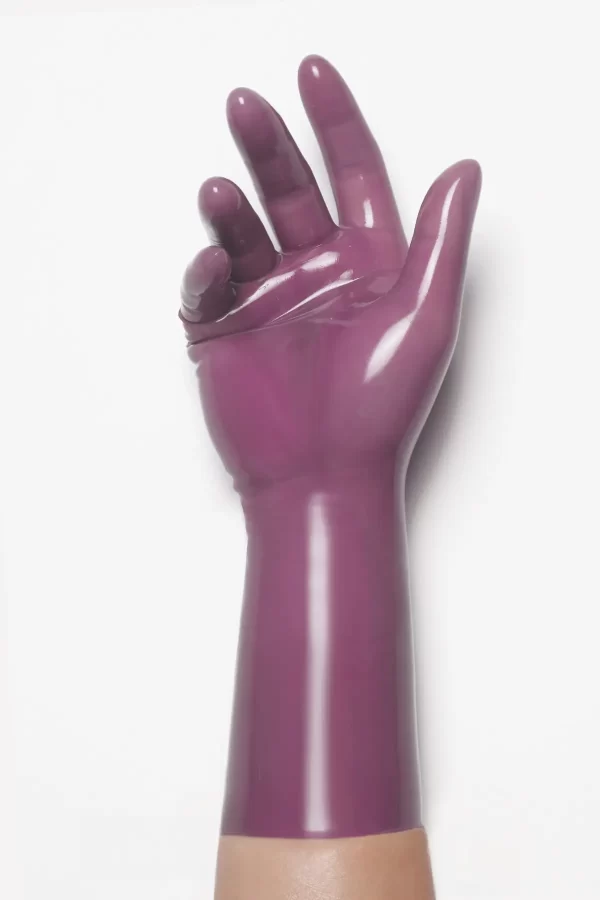 Latex Translucent Lilac Classic Short Molded Gloves