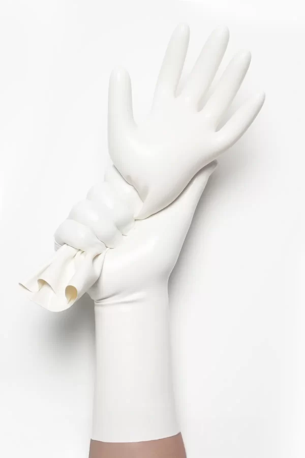 Latex White Classic Short Molded Gloves