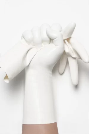 Latex White Classic Short Molded Gloves