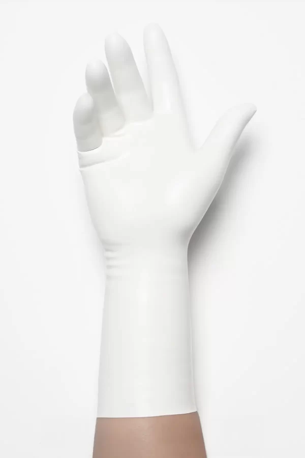 Latex White Classic Short Molded Gloves