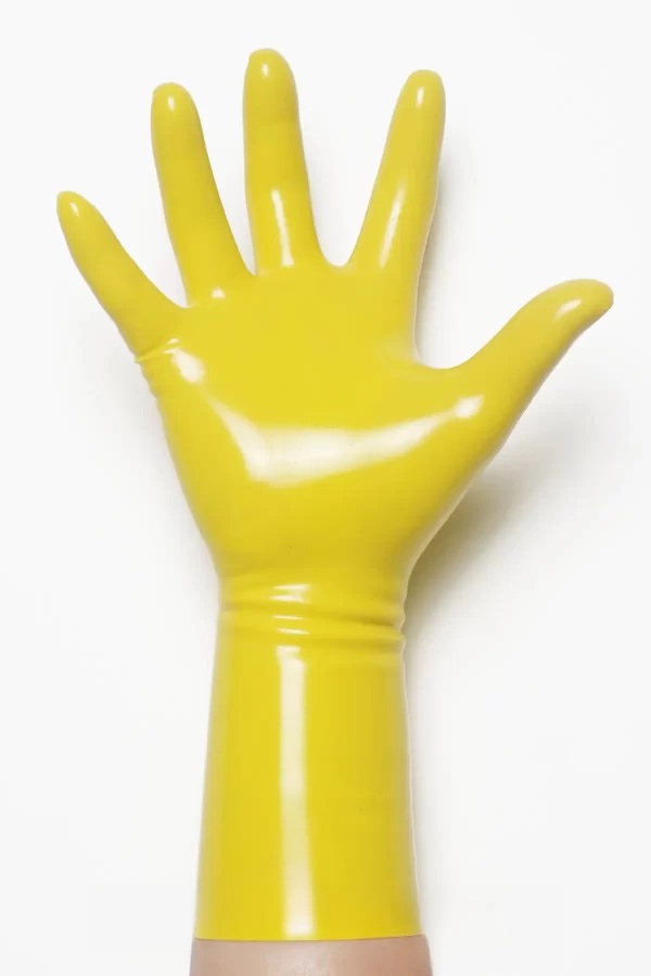 Yellow Classic Short Molded Latex Gloves