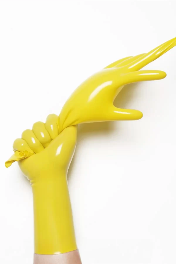 Yellow Classic Short Molded Latex Gloves