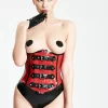 Latex Fingerless Bow Elbow-Length Gauntlets